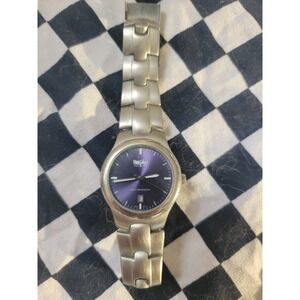 Mossimo Stainless Steel Watch Purple Indigo Dial Date | Quartz | Dead Battery